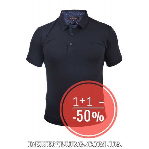 Футболка-поло чоловіча LE GUTTI 25-1546-17 темно-синя