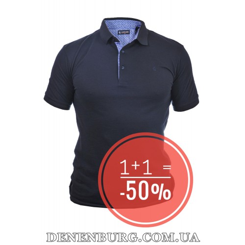 Футболка-поло чоловіча LE GUTTI 25-1570-17 темно-синя
