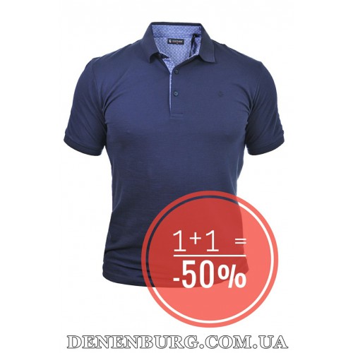  Футболка-поло чоловіча LE GUTTI 25-1570-56 темно-синя
