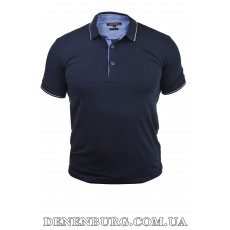 Футболка-поло чоловіча LE GUTTI 25-1732-02 темно-синя