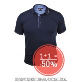 Футболка-поло чоловіча LE GUTTI 25-1732-02 темно-синя