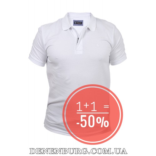  Футболка-поло чоловіча LE GUTTI 25-1870-06 біла