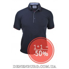  Футболка-поло чоловіча LE GUTTI 25-1875-17 темно-синя