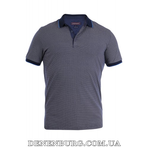Футболка-поло чоловіча LE GUTTI 23-1711-02 темно-синя